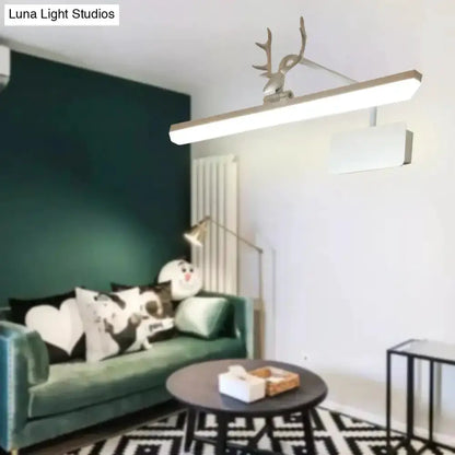 Modern white metal antler vanity wall lamp for bathroom by Decorbites on Tampa Home & Garden Store
