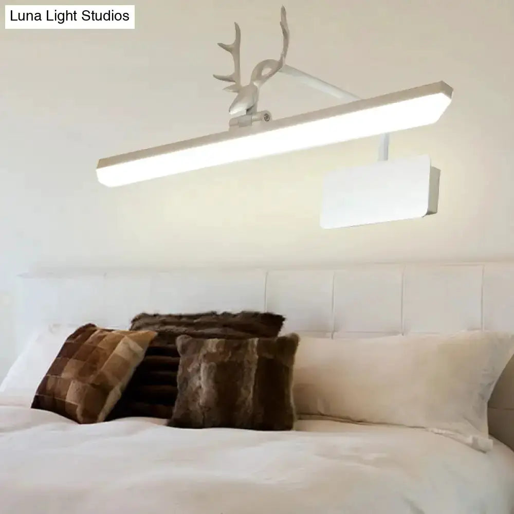 Modern white metal antler vanity wall lamp with LED bar for bathroom, Decorbites on Tampa Home & Garden Store