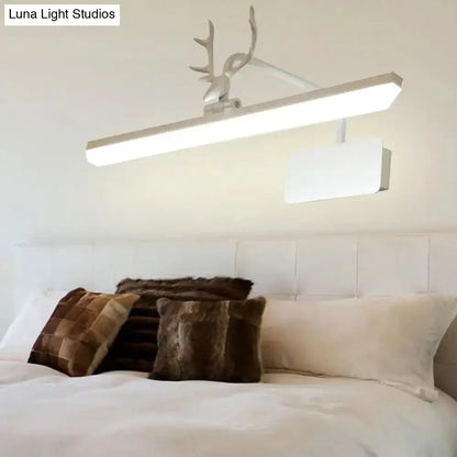 Modern white metal antler vanity wall lamp with LED bar for bathroom, Decorbites on Tampa Home & Garden Store