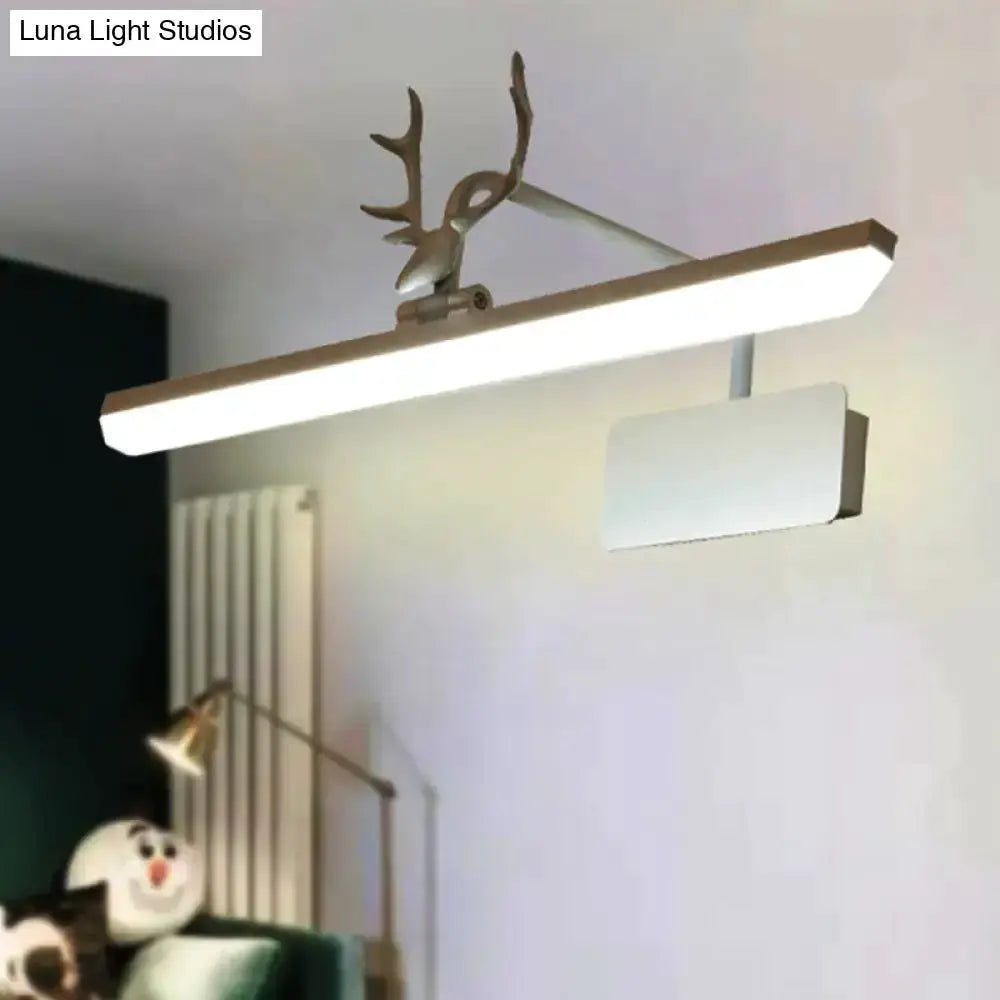 Modern White Metal Antler Vanity Wall Lamp