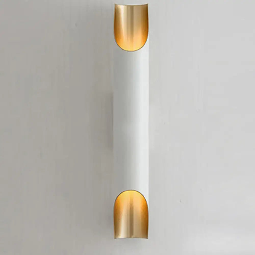 Modern White Metal Wall Sconce and Gold Finish