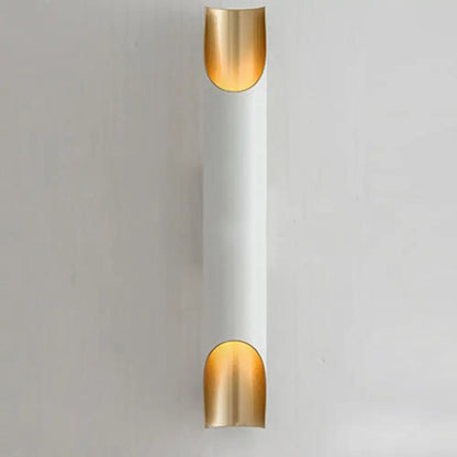 Modern White Metal Wall Sconce and Gold Finish