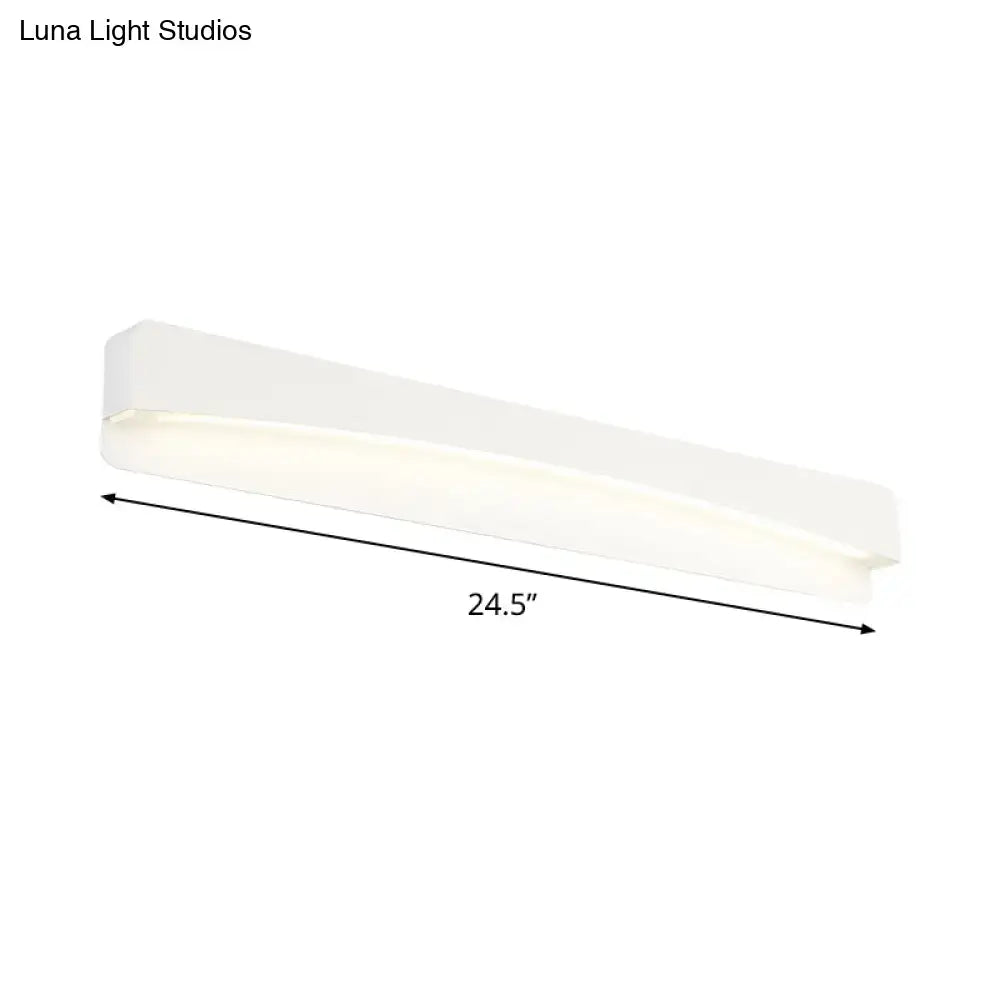 Decorbites white LED rectangular wall sconce, 24.5-inch long, modern flush-mount on Tampa Home & Garden Store