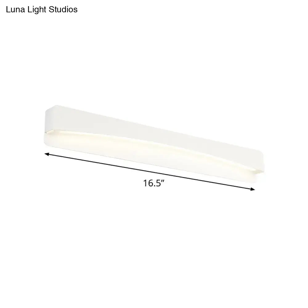 Decorbites white LED rectangular wall sconce, 16.5in long, white finish, modern home lighting on Tampa Home & Garden Store