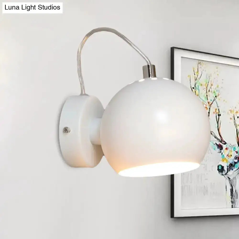 Modern white metal shade wall light by Decorbites with curved arm, 110–120V fixture on Tampa Home & Garden Store