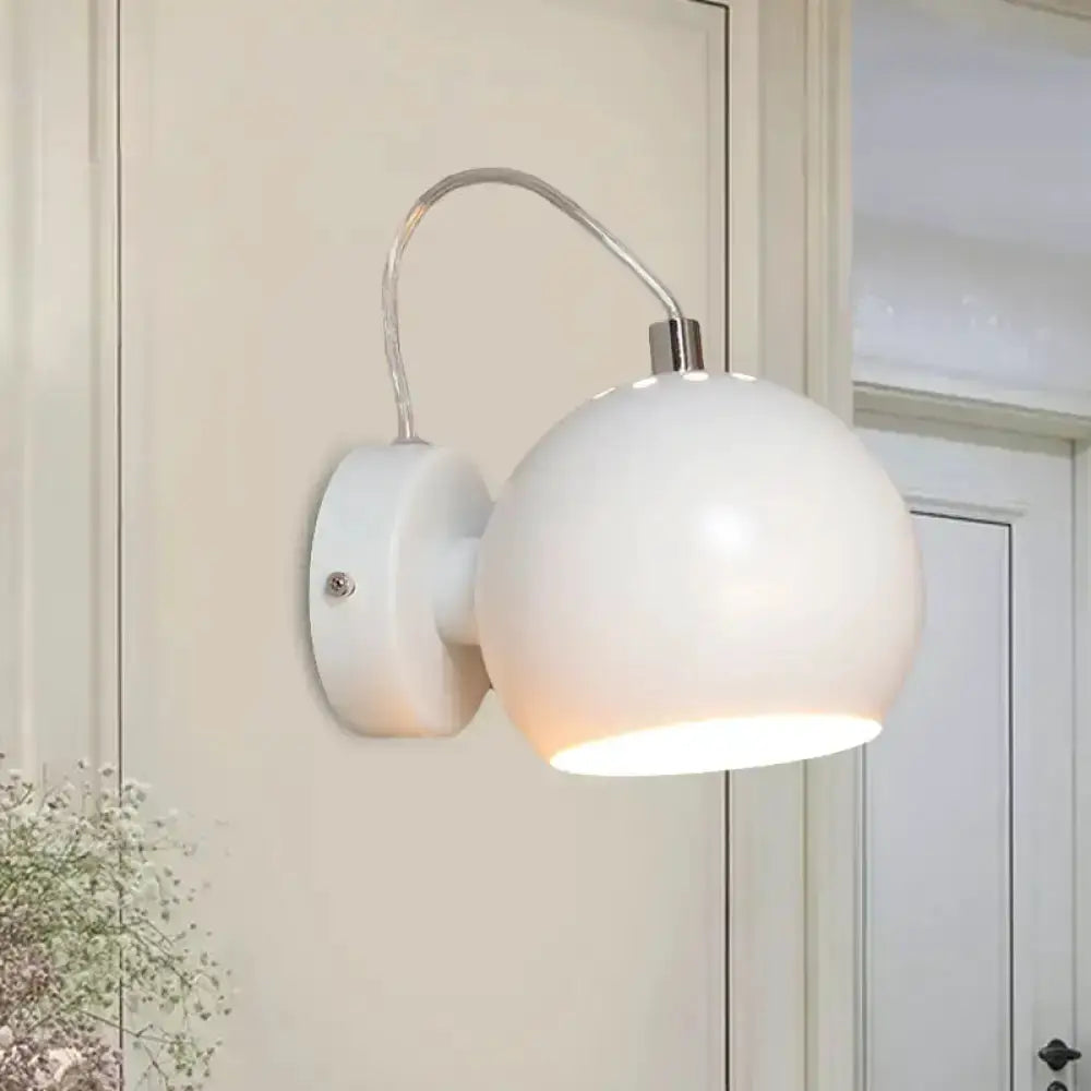 Wall light Decorbites white metal shade with curved arm 110V-120V for bedroom on Tampa Home & Garden Store