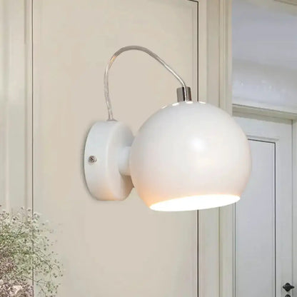 Wall light Decorbites white metal shade with curved arm 110V-120V for bedroom on Tampa Home & Garden Store