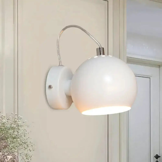 Wall light Decorbites white metal shade with curved arm 110V-120V for bedroom on Tampa Home & Garden Store