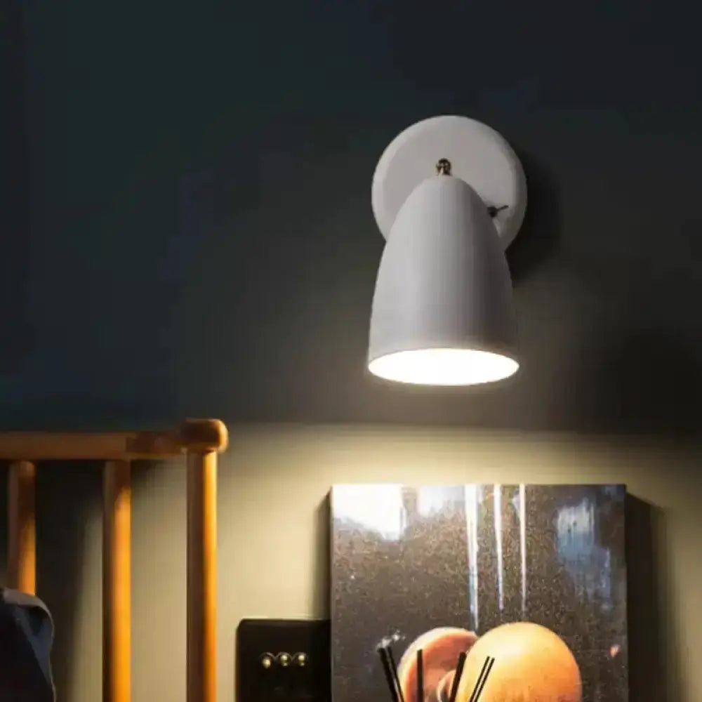 Modern white metal shade wall lamp by Decorbites, bedroom reading light on Tampa Home & Garden Store