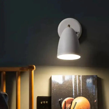 Modern white metal shade wall lamp by Decorbites, bedroom reading light on Tampa Home & Garden Store