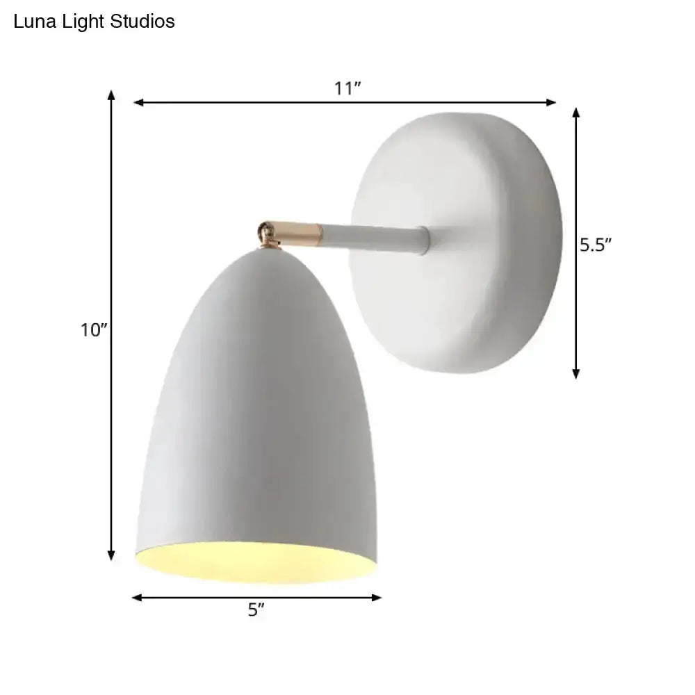 Modern white metal shade wall lamp with brass accent arm, bedroom reading light by Decorbites on Tampa Home & Garden Store