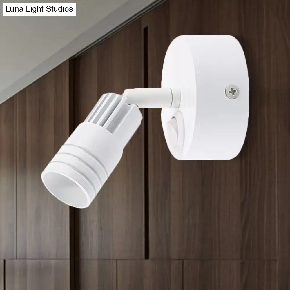 White metal wall spotlight by Decorbites with adjustable cylindrical head on Tampa Home & Garden Store