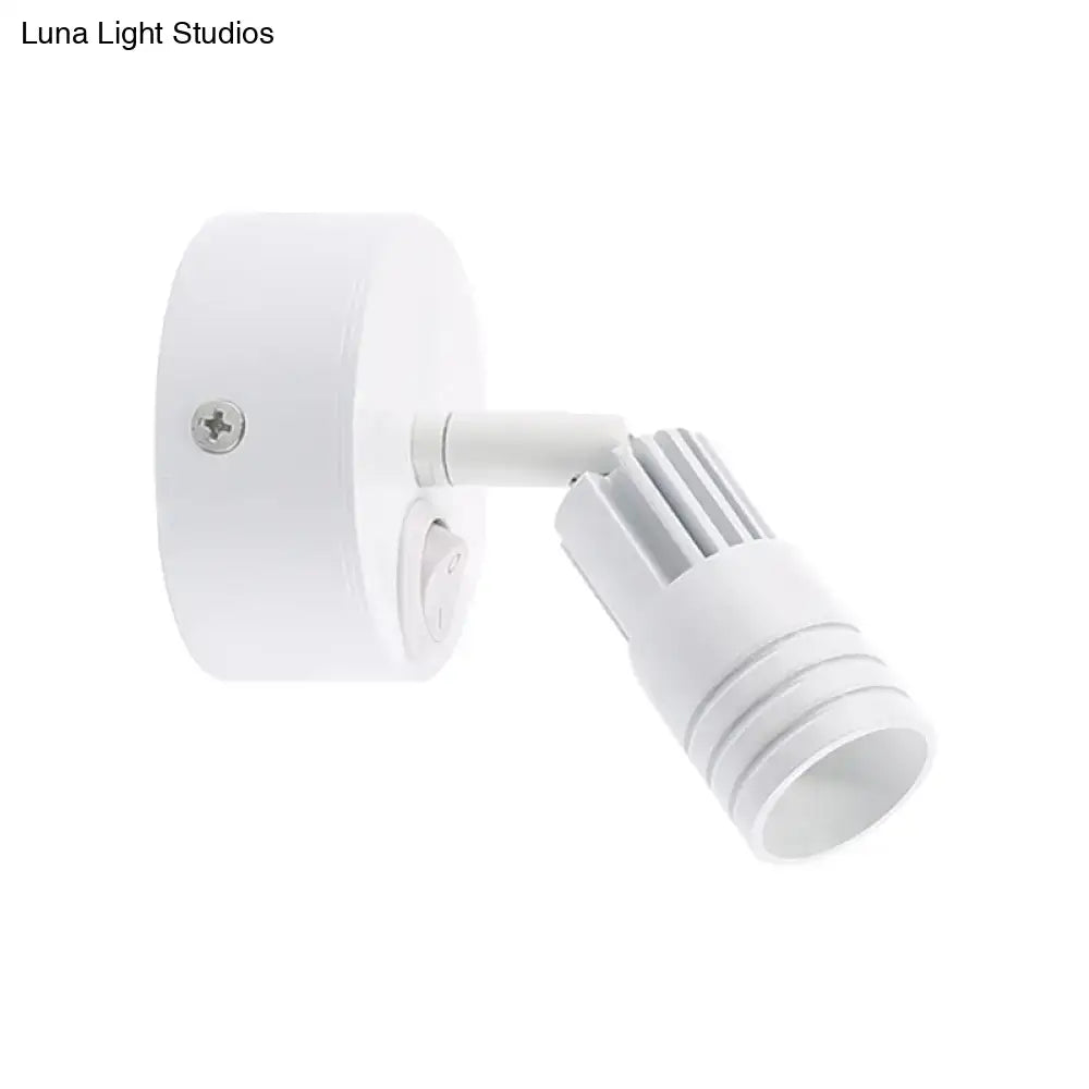 White metal wall spotlight with adjustable swivel arm and ribbed lamp holder Decorbites on Tampa Home & Garden Store