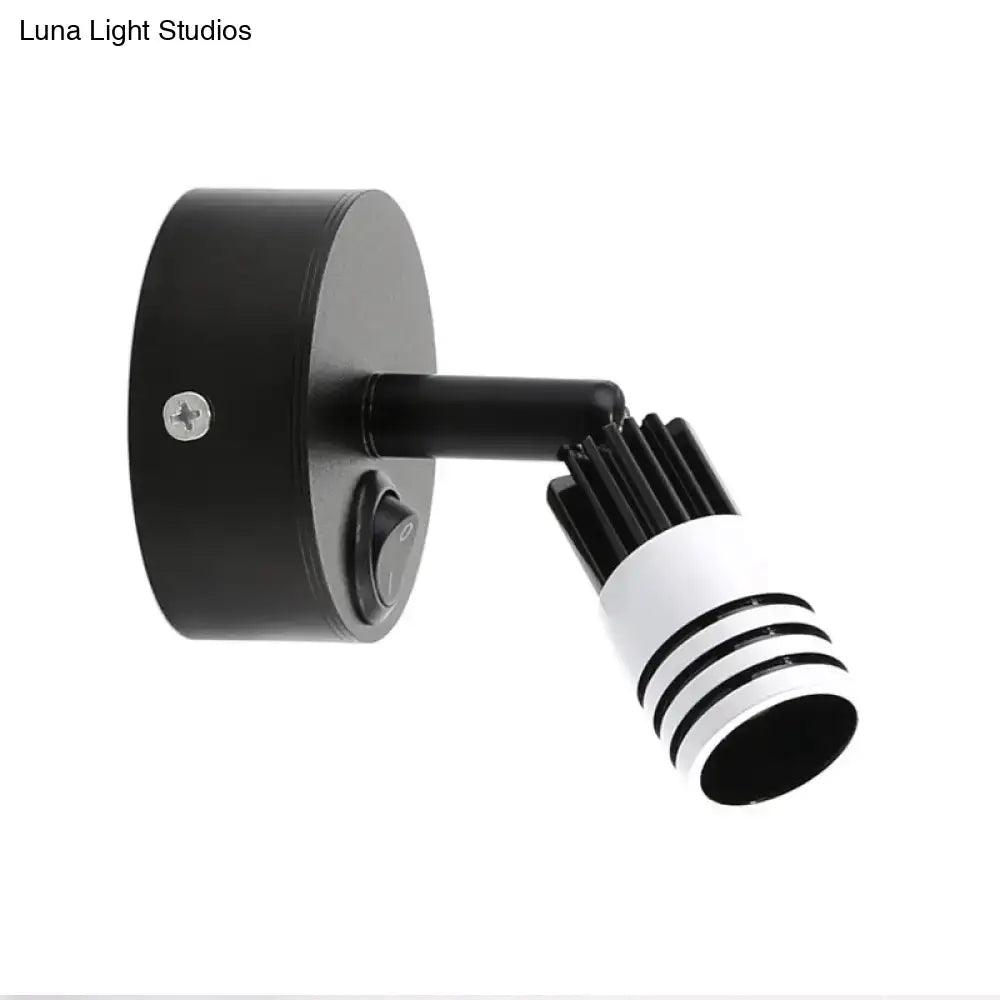 White metal wall spotlight with black mounting plate and adjustable arm Decorbites on Tampa Home & Garden Store