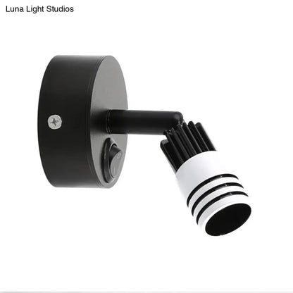 White metal wall spotlight with black mounting plate and adjustable arm Decorbites on Tampa Home & Garden Store