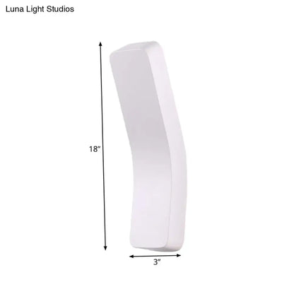 White corridor wall light by Decorbites curved modern sconce 18in tall 3in wide on Tampa Home & Garden Store