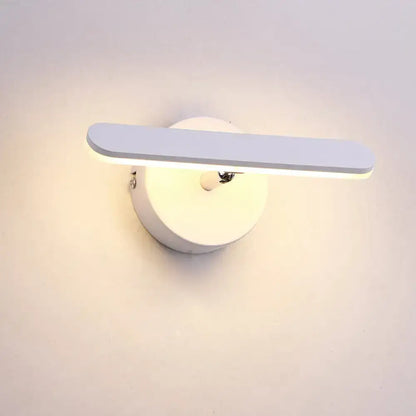 Decorbites white modern vanity light with slim rounded LED bar and circular wall mount on Tampa Home & Garden Store