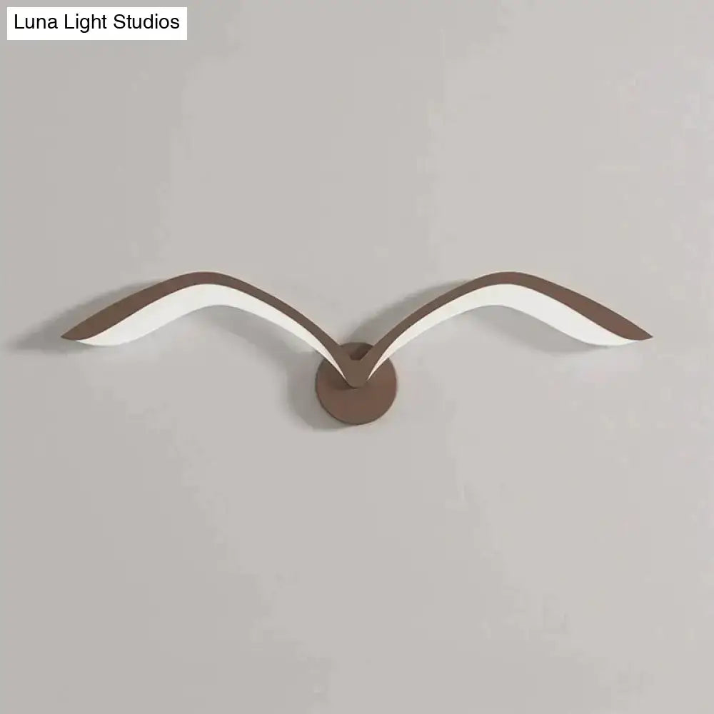 White Nordic Wing Sconce wall light by Decorbites with brown exterior and white curved wings on Tampa Home & Garden Store