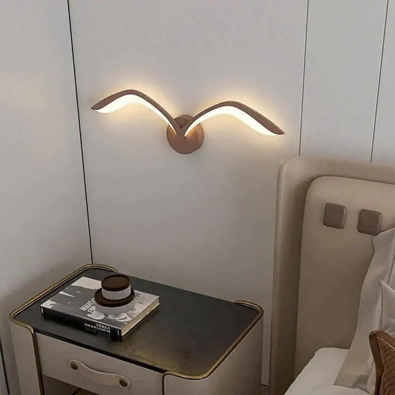White Nordic Wing Sconce wall light with bronze base on Tampa Home & Garden Store