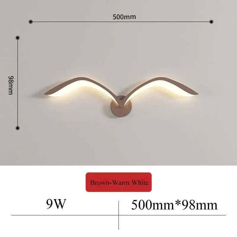 White Nordic Wing Sconce wall light by Decorbites, brown-warm white finish, 500mm wide on Tampa Home & Garden Store
