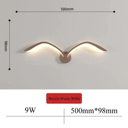 White Nordic Wing Sconce wall light by Decorbites, brown-warm white finish, 500mm wide on Tampa Home & Garden Store