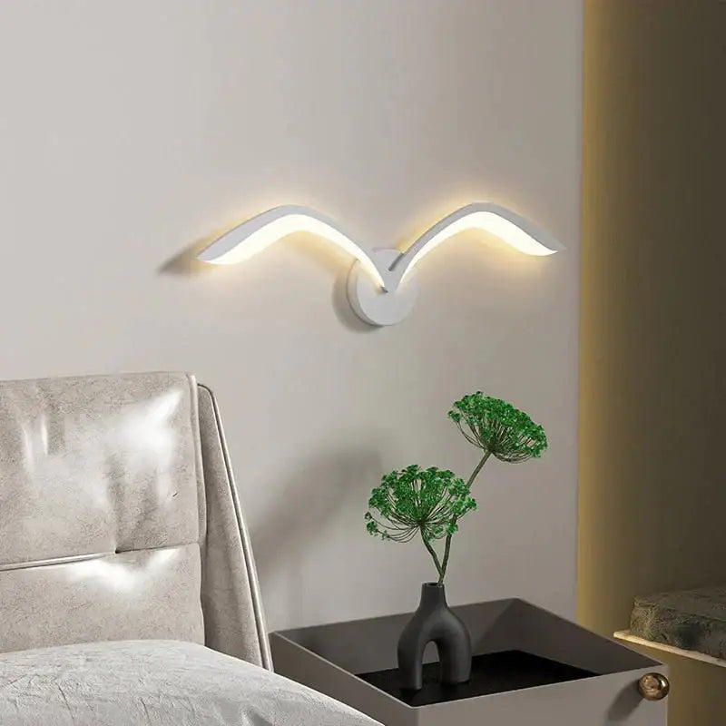 White Nordic Wing Sconce wall light by Decorbites with warm LED wings on Tampa Home & Garden Store