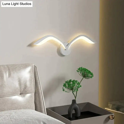 White Nordic Wing Sconce wall light with twin curved arms by Decorbites on Tampa Home & Garden Store