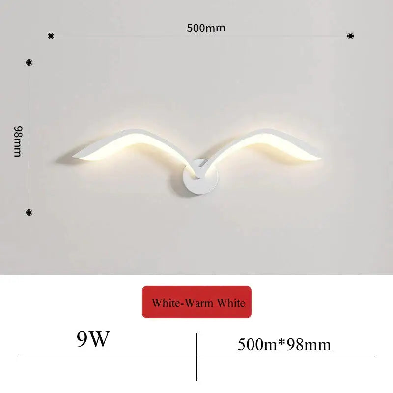 White Nordic Wing Sconce wall light by Decorbites, curved wing design, 500mm wide on Tampa Home & Garden Store