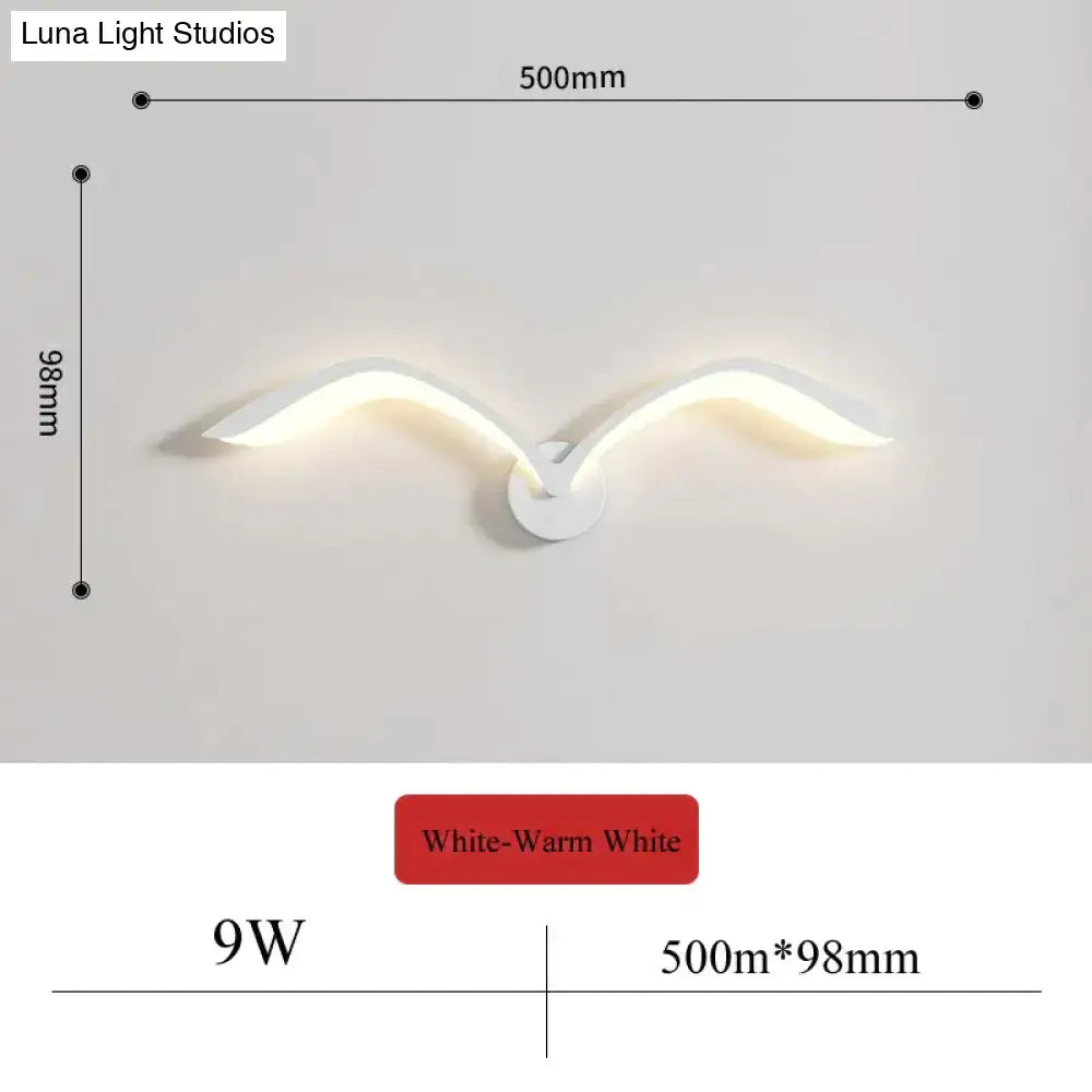 White Nordic Wing Sconce wall light by Decorbites, white warm-white curved wing design, 9W on Tampa Home & Garden Store