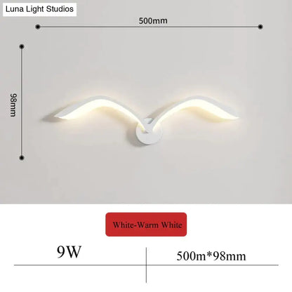White Nordic Wing Sconce wall light by Decorbites, white warm-white curved wing design, 9W on Tampa Home & Garden Store