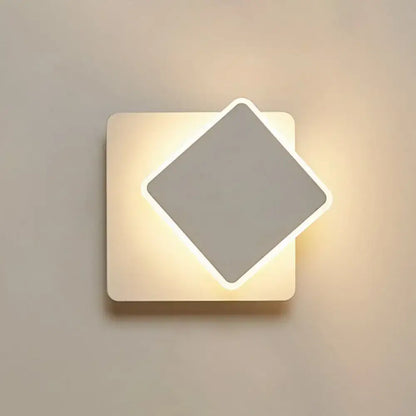 White Nordic Style LED Wall Sconce - Shaded Acrylic Corridor Light Fixture