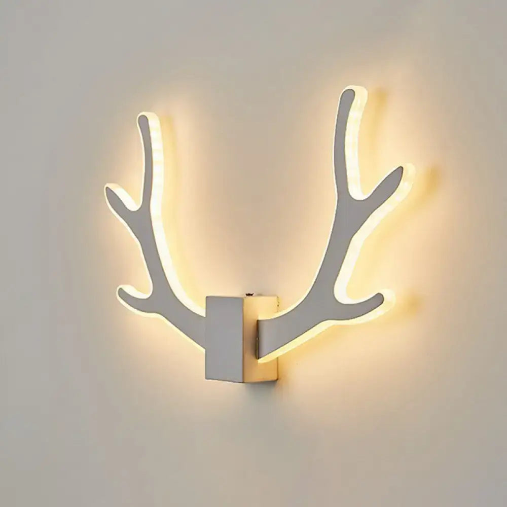 White Nordic Style LED Wall Sconce - Shaded Acrylic Corridor Light Fixture