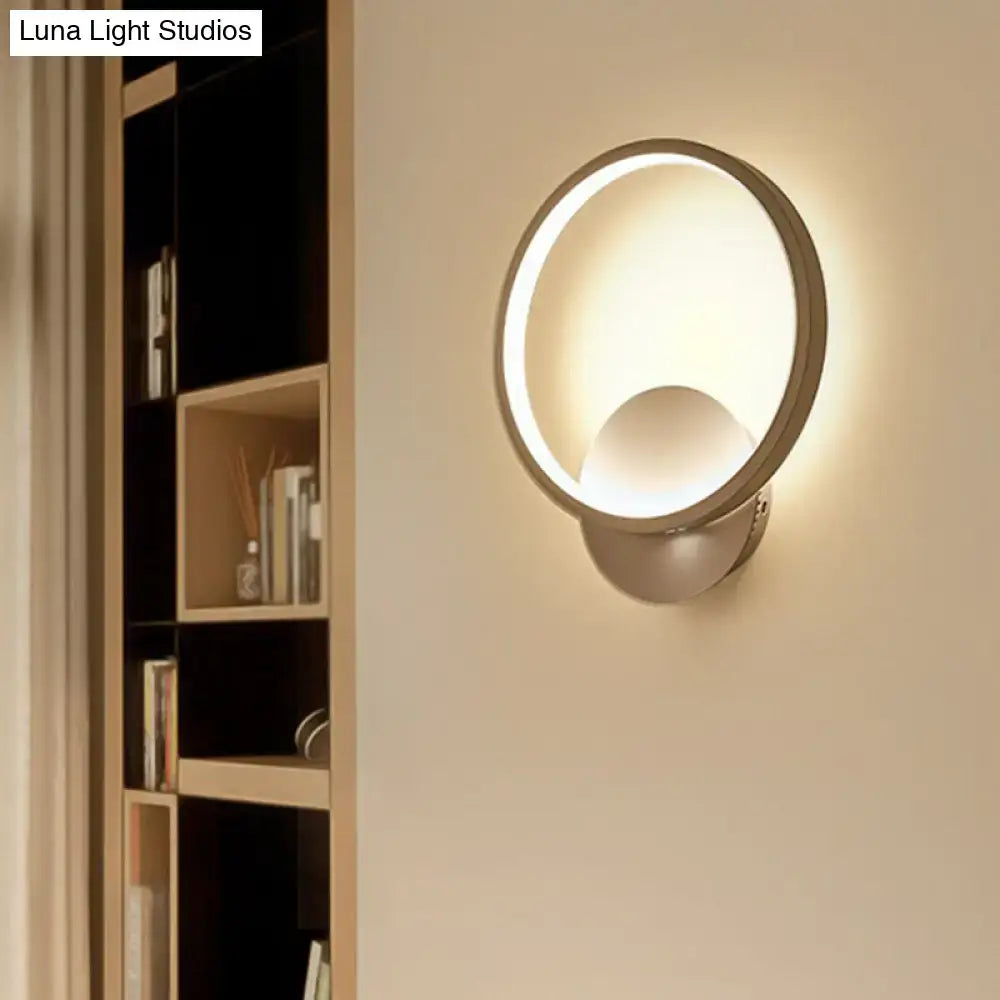 White Nordic Style LED Wall Sconce - Shaded Acrylic Corridor Light Fixture