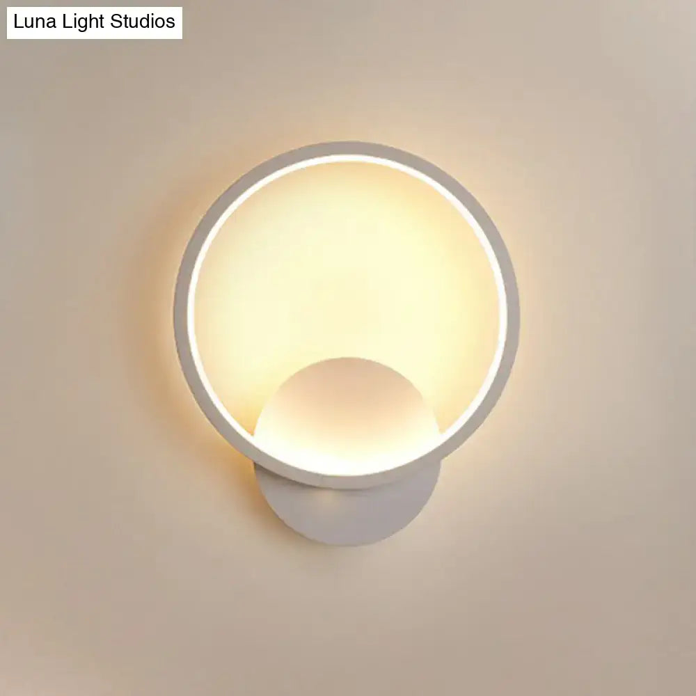 White Nordic Style LED Wall Sconce - Shaded Acrylic Corridor Light Fixture