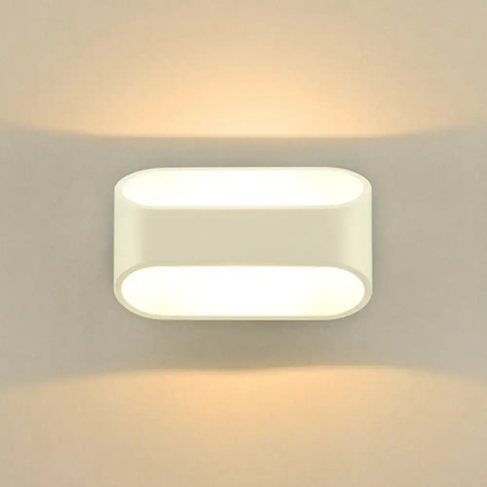 White Nordic Style LED Wall Sconce - Shaded Acrylic Corridor Light Fixture