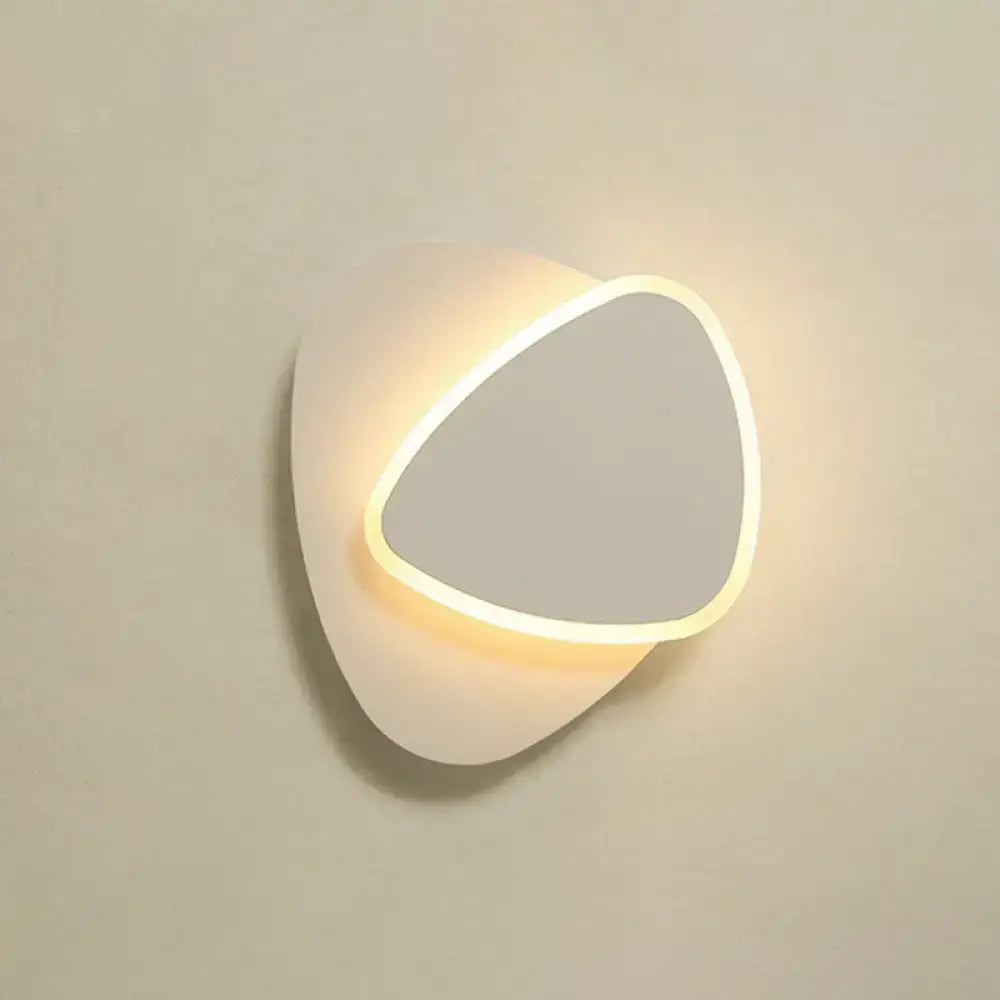 White Nordic Style LED Wall Sconce - Shaded Acrylic Corridor Light Fixture