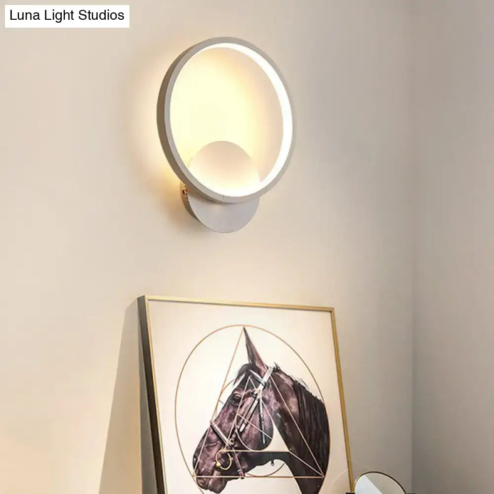 White Nordic Style LED Wall Sconce - Shaded Acrylic Corridor Light Fixture