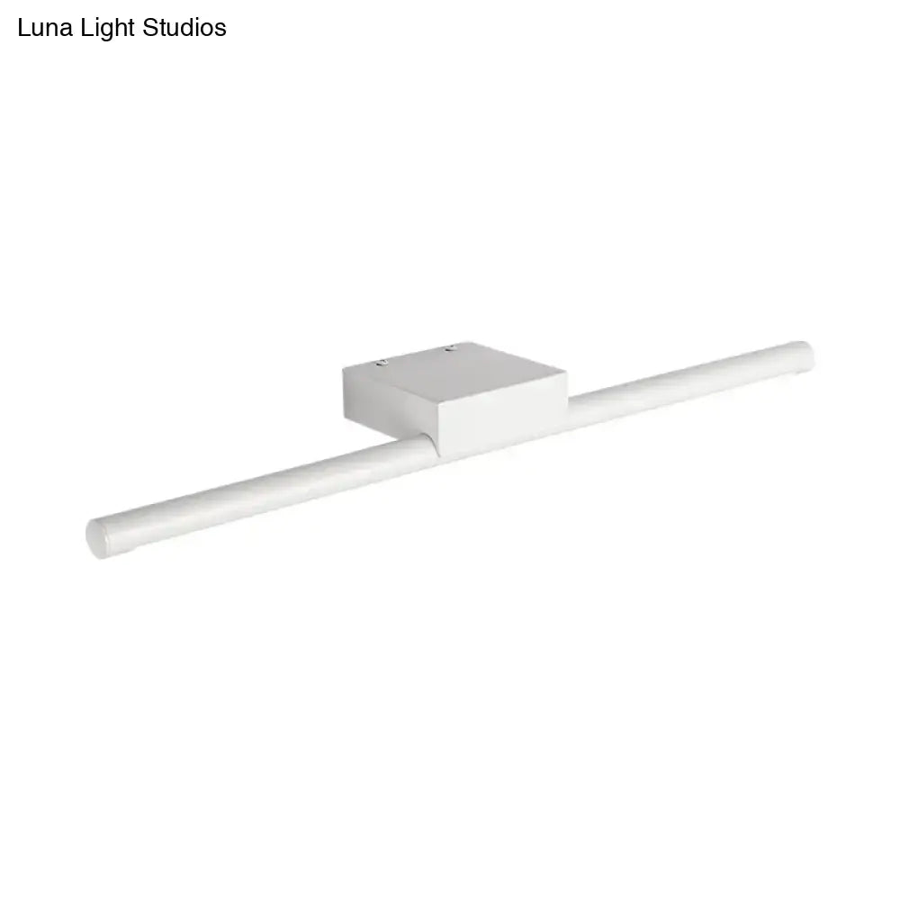 White LED pole vanity wall light Decorbites with cylindrical rod and mount block on Tampa Home & Garden Store