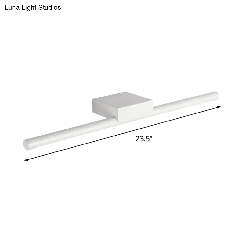White LED pole vanity wall light by Decorbites, 23.5in long white pole with mounting block on Tampa Home & Garden Store