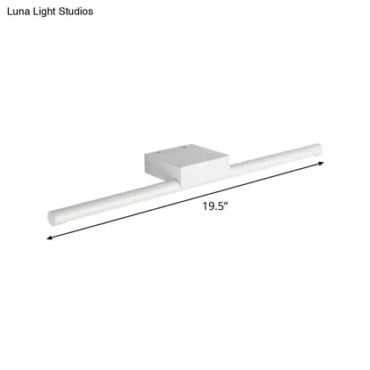 White LED pole vanity wall light cylindrical rod and wall mount 19.5in Decorbites on Tampa Home & Garden Store