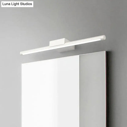 White LED pole vanity wall light by Decorbites; white finish, modern bar fixture on Tampa Home & Garden Store