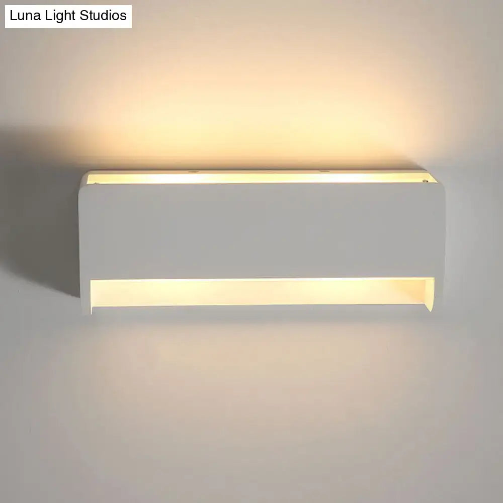 White gypsum rectangular wall sconce by Decorbites, warm LED glow, wall-mounted on Tampa Home & Garden Store