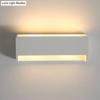 White gypsum rectangular wall sconce by Decorbites, warm LED glow, wall-mounted on Tampa Home & Garden Store