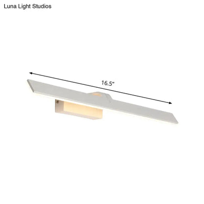 White Rectangle LED Wall Light slim bar fixture with warm glow, 16.5-inch length on Tampa Home & Garden Store