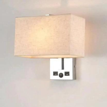 Modern White Wall Light Kit With USB Ports