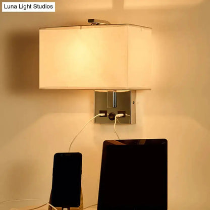 Modern White Wall Light Kit With USB Ports