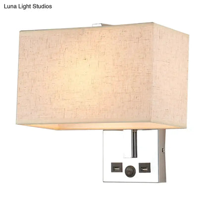 Modern White Wall Light Kit With USB Ports