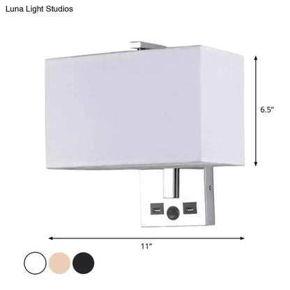 Modern White Wall Light Kit With USB Ports