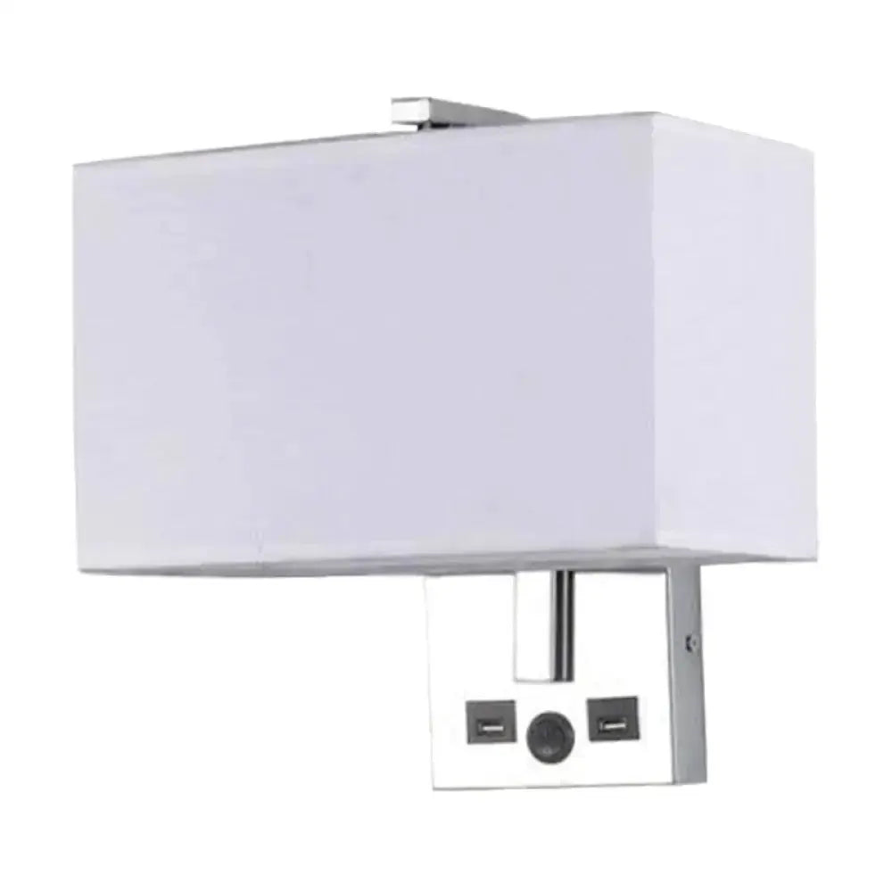 Modern White Wall Light Kit With USB Ports