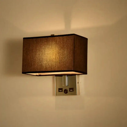 Modern White Wall Light Kit With USB Ports
